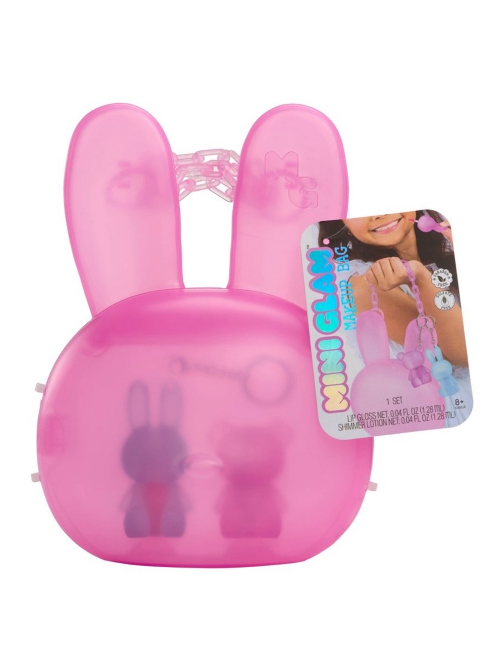 Mini Glam Purse with Cosmetic Bunny - Berry